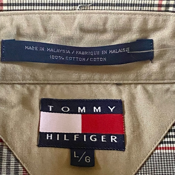 TOMMY HILFIGER Men’s Glen Plaid Shirt, Size Large - Picture 8 of 17